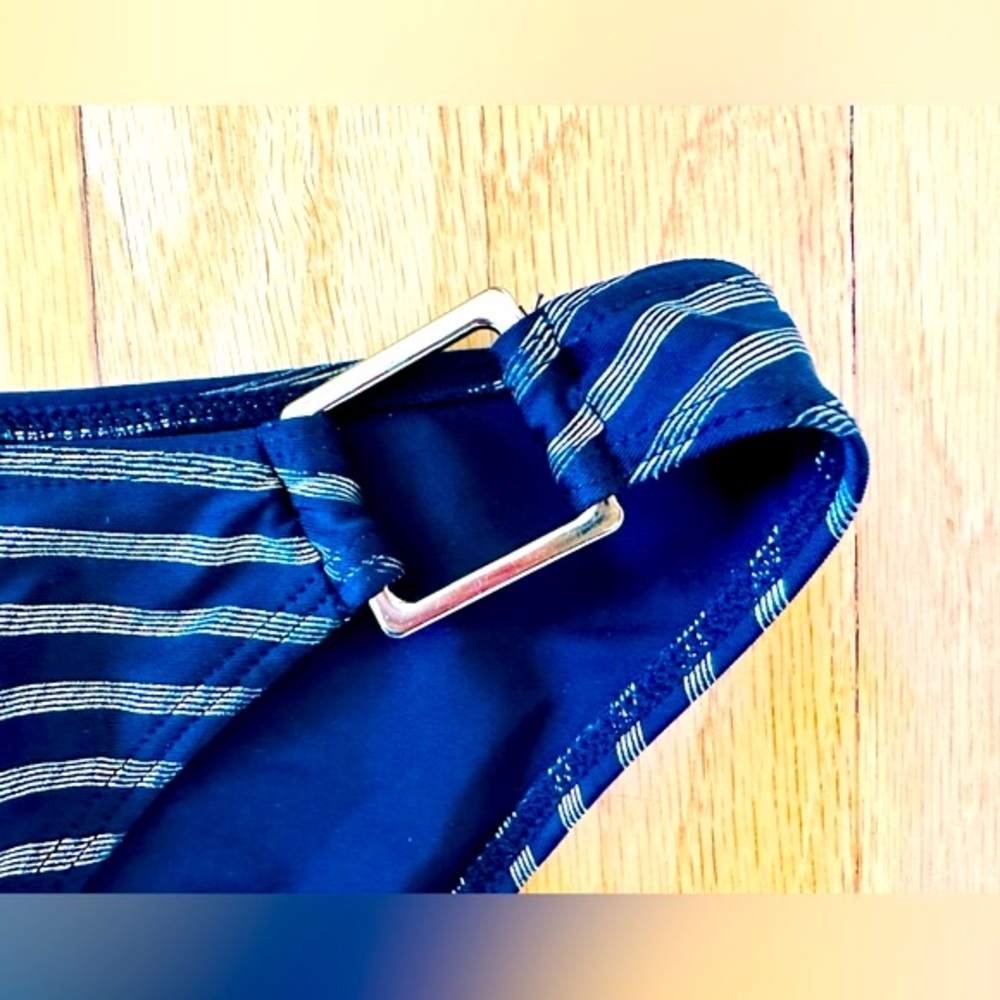 H&M 2pc Bikini striped black & gold, triangle top & classic bottom size XS - Picture 3 of 5